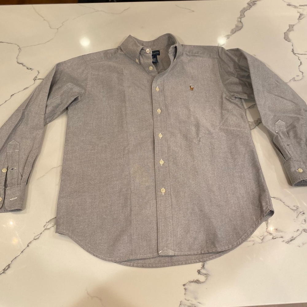 Ralph Lauren Boys Light Charcoal Grey Button Down